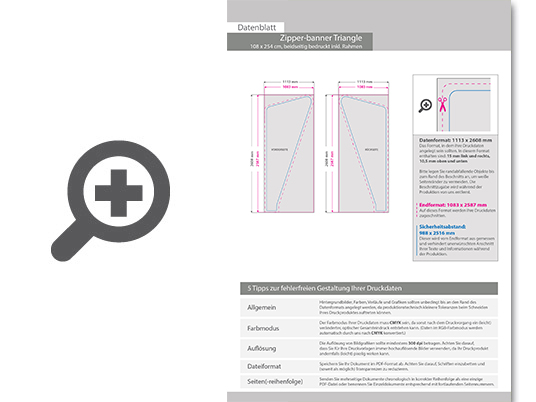 Product Bild ersatzdruck_f__r_zipper-banner_triangle_108_x_254_cm__beidseitig_bedruckt